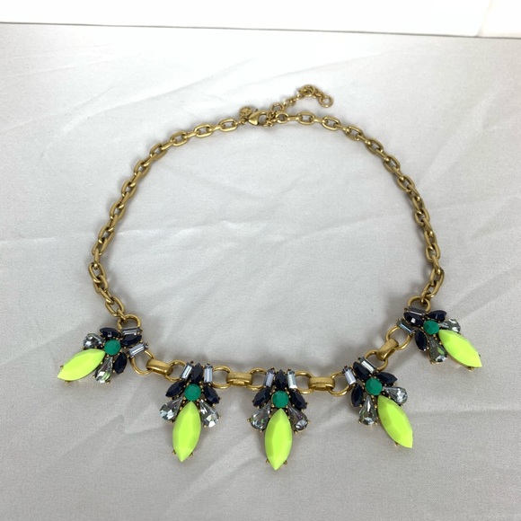 J. Crew Jewelry - J. CREW Neon green crystal statement necklace